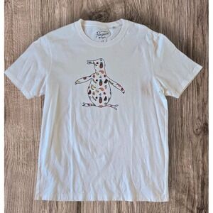 An Original Penguin Fruit  White Tee Shirt Sleeve Womens Sz L 100% Cotton #265